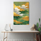 Yeşil Bulut Deseni kanvas tablo — iç mekân uygulama örneği