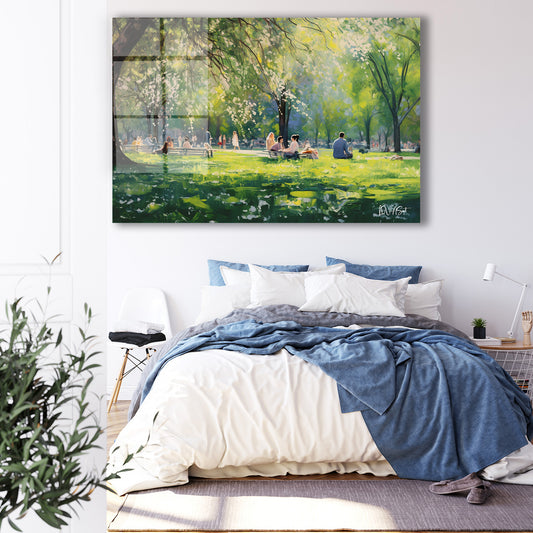 Yeşil Park Günü cam tablo — iç mekân uygulama örneği