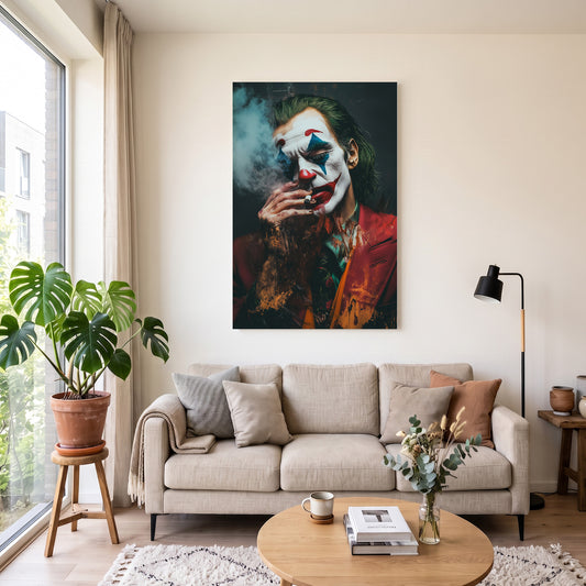 Yeşil Saçlı Joker kanvas tablo — duvarda dekorasyon görünümü