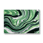 Yeşil Siyah Mermer 2 kanvas tablo — Zümrüt ve siyah mermer dalgalar beyaz damarlarla sarmal çiziyor.