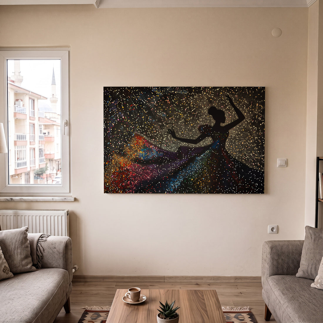 Yıldızlı Dansçı kanvas tablo — ek dekorasyon görünümü