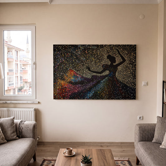 Yıldızlı Dansçı kanvas tablo — ek dekorasyon görünümü