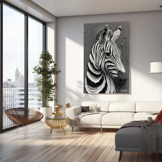 Zebra kanvas tablo — temalı duvar dekorasyonu