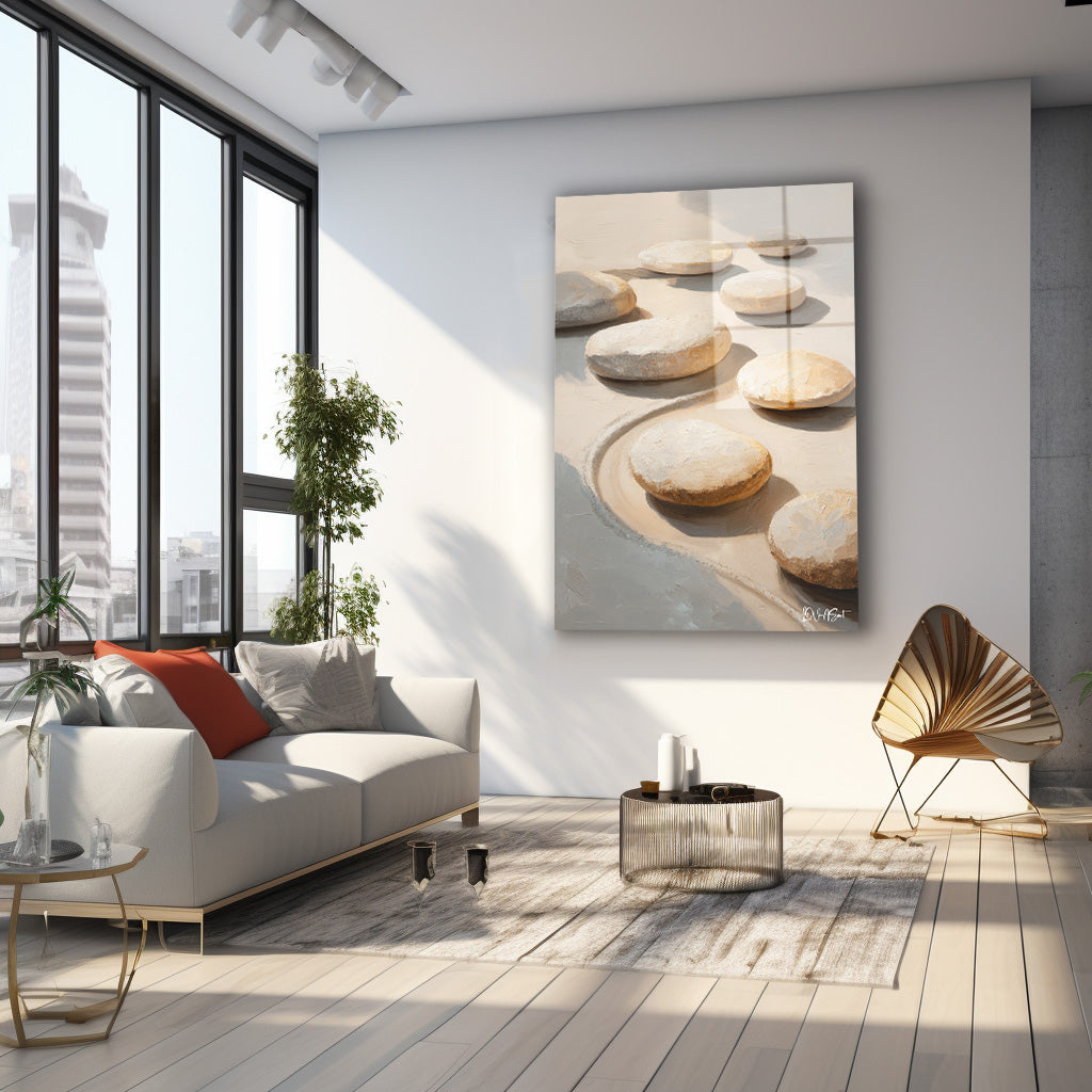 Zen Taşları 2 cam tablo — farklı açıdan görünüm