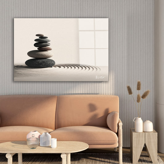 Zen Taşları cam tablo — farklı açıdan görünüm