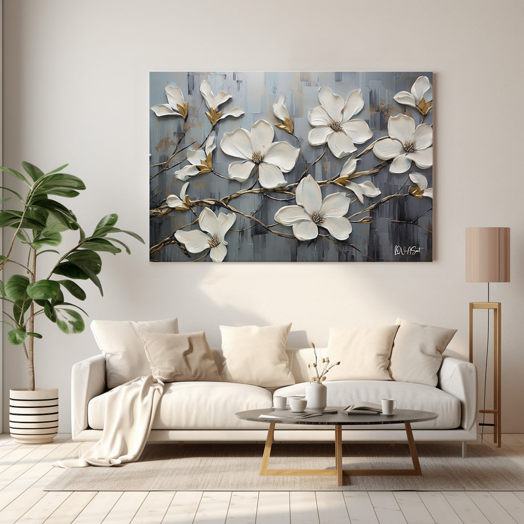 Beyaz Çiçekli Dallar