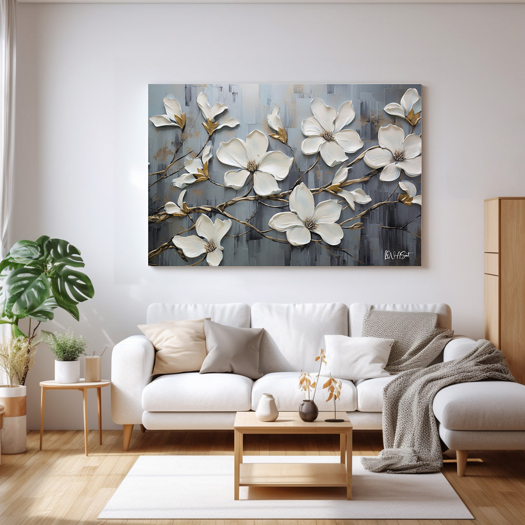 Beyaz Çiçekli Dallar